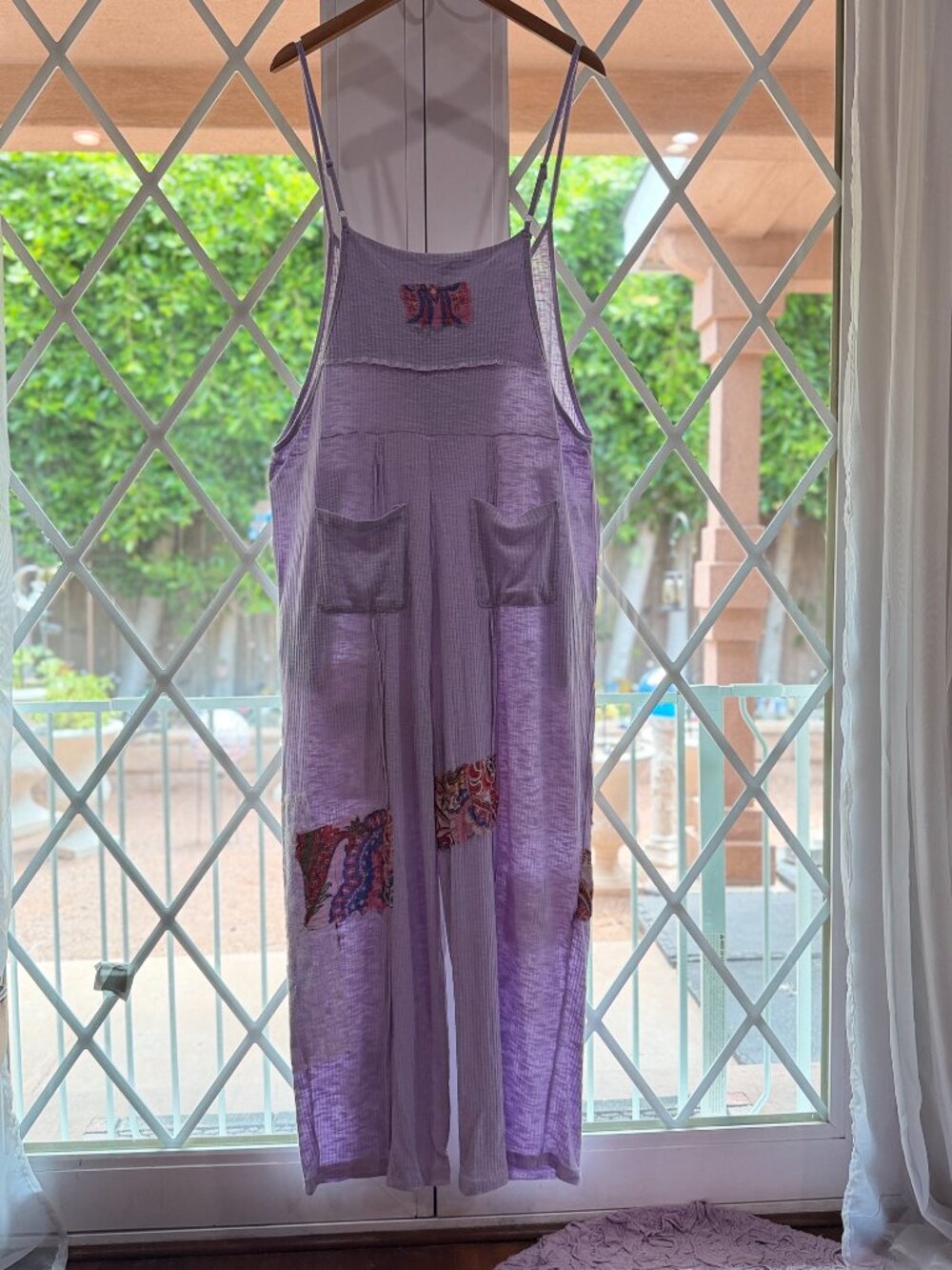 🌸 POL Lavender Patchwork Jumpsuit – Size L 🌸 - Picture 3 of 10